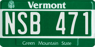 VT license plate NSB471