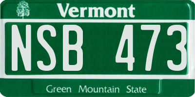 VT license plate NSB473