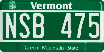 VT license plate NSB475