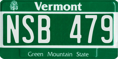 VT license plate NSB479