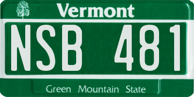 VT license plate NSB481