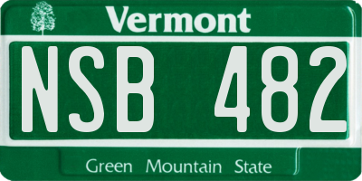 VT license plate NSB482