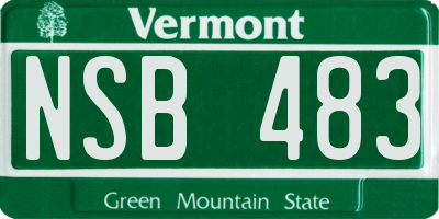 VT license plate NSB483