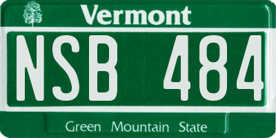 VT license plate NSB484