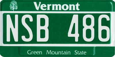 VT license plate NSB486