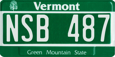 VT license plate NSB487