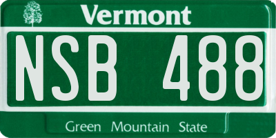 VT license plate NSB488