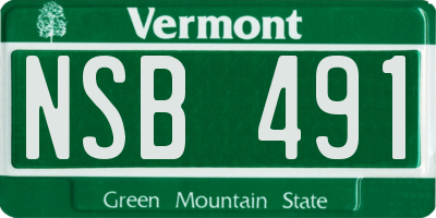 VT license plate NSB491