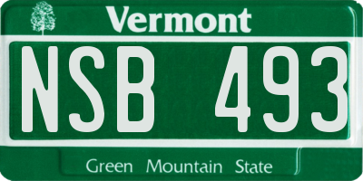 VT license plate NSB493