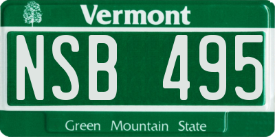 VT license plate NSB495
