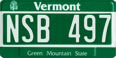 VT license plate NSB497