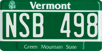 VT license plate NSB498