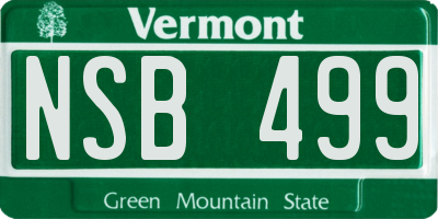 VT license plate NSB499