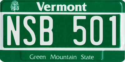 VT license plate NSB501