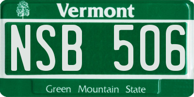 VT license plate NSB506