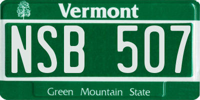 VT license plate NSB507