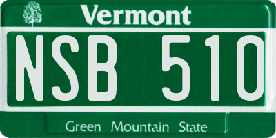 VT license plate NSB510
