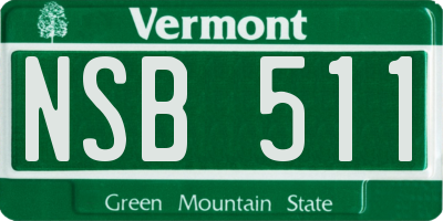 VT license plate NSB511