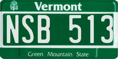 VT license plate NSB513