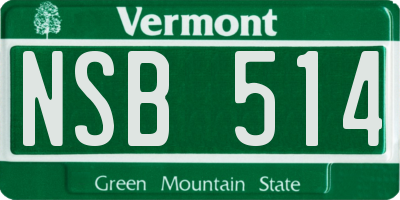 VT license plate NSB514