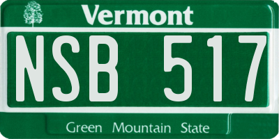 VT license plate NSB517