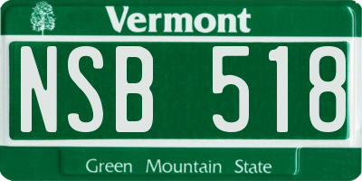 VT license plate NSB518