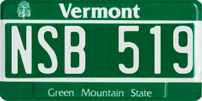VT license plate NSB519
