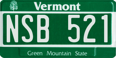VT license plate NSB521