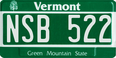 VT license plate NSB522