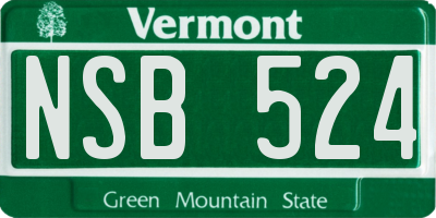 VT license plate NSB524