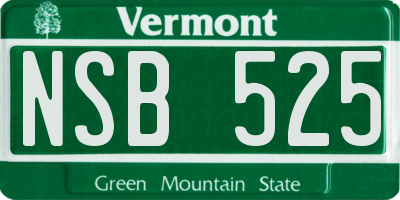 VT license plate NSB525