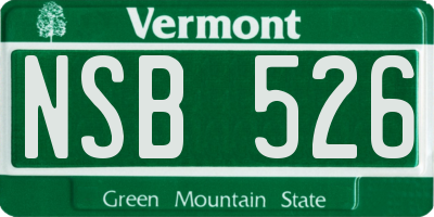 VT license plate NSB526