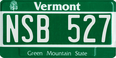 VT license plate NSB527