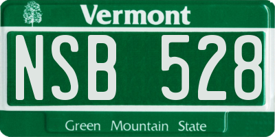 VT license plate NSB528