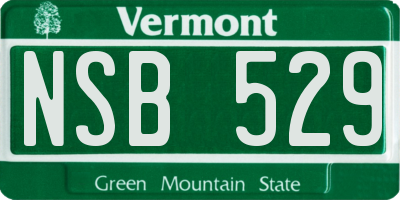 VT license plate NSB529
