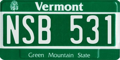 VT license plate NSB531
