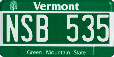 VT license plate NSB535