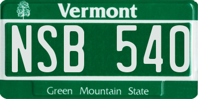 VT license plate NSB540