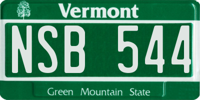 VT license plate NSB544