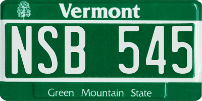VT license plate NSB545