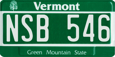 VT license plate NSB546