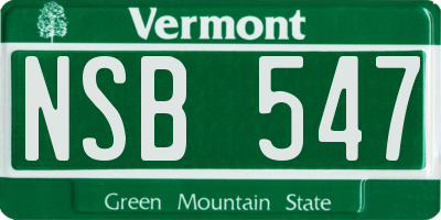VT license plate NSB547