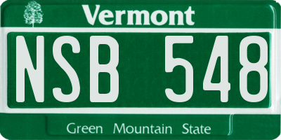 VT license plate NSB548