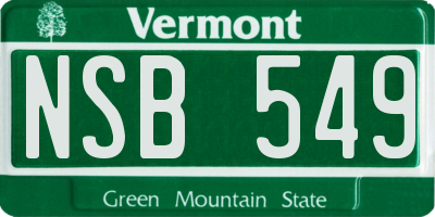 VT license plate NSB549