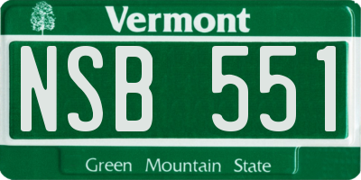VT license plate NSB551