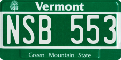 VT license plate NSB553
