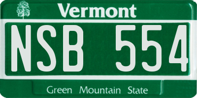 VT license plate NSB554