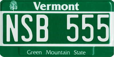 VT license plate NSB555