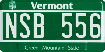 VT license plate NSB556