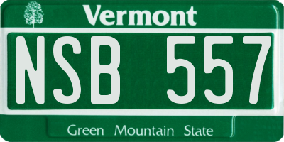 VT license plate NSB557
